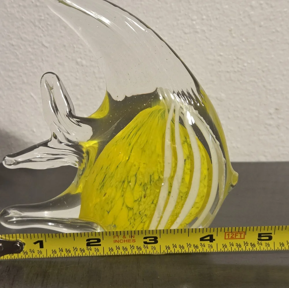 Vibrant Yellow and White Glass Fish - Picture 7 of 8